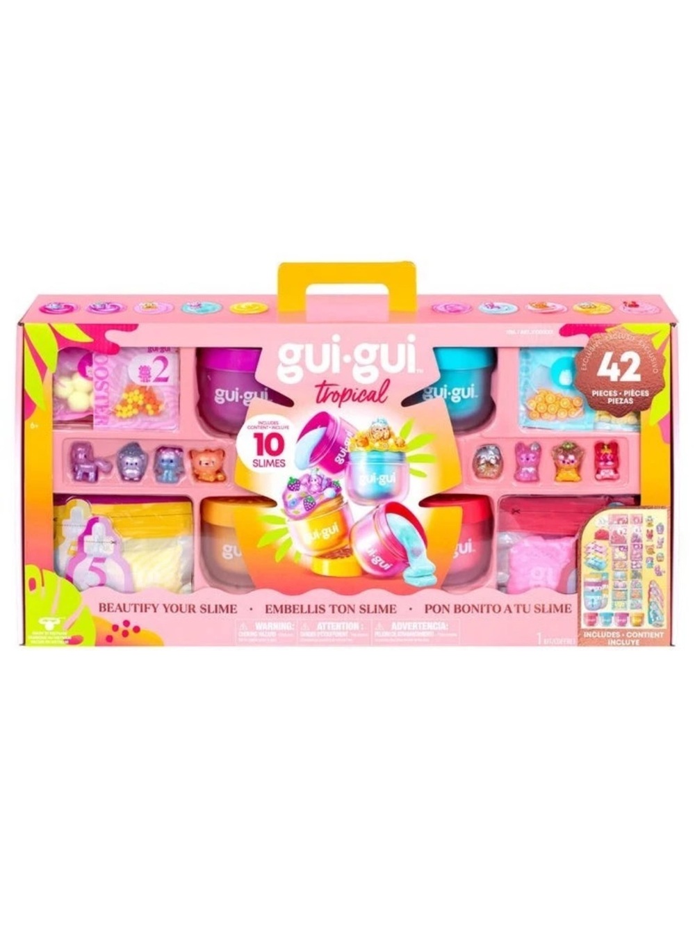 🆕-GUI GUI Tropical Slime Set, 42pcs
w/ 10 Scented Slimes, Figures & Decorations